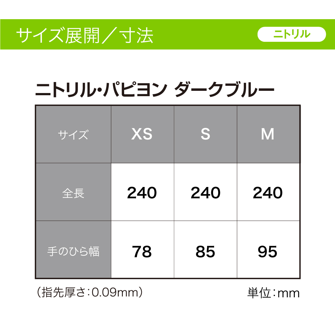 ニトリル・パピヨン(ダークブルー)300枚入り ■廃盤のため推奨商品をページ下部でご案内しています XS